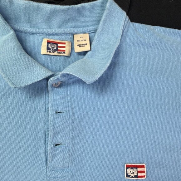 Phat Farm Classic‎ Polo Shirt 2XL/ Black  And Blue Shipped  promptly Qty 2 - Picture 2 of 12